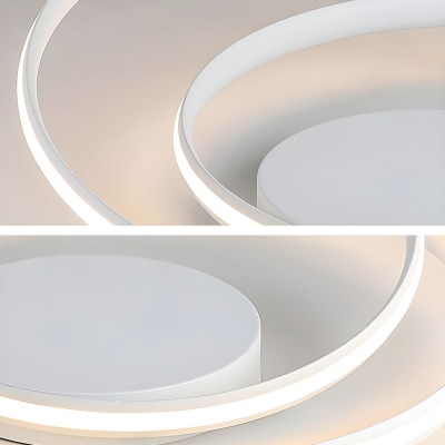 Modern LED Ceiling Light with Silica Gel Shade in a Metallic Finish