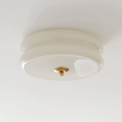 Modern LED Flush Mount Ceiling Light with Glass Shade, 3 Color Light, Easy to Install