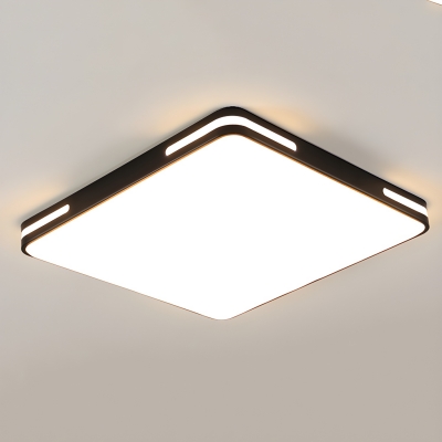 Modern LED Flush Mount Ceiling Light with White Acrylic Shade for Contemporary Home Decor
