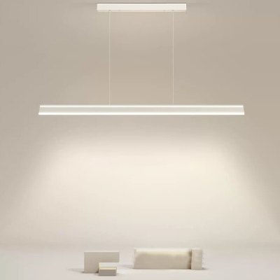 Modern LED Island Pendant Light with Adjustable Hanging Length and Silica Gel Shade