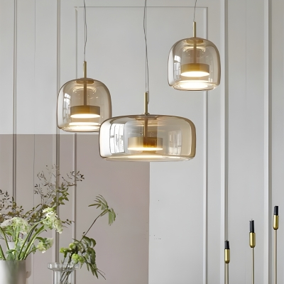 Modern LED Pendant with Clear Glass Shade and Adjustable Hanging Length