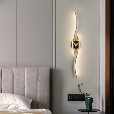 Modern Metal 2-Light LED Wall Lamp with Aluminum Shade for Residential Use