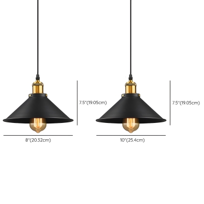 Modern Metal Pendant with Adjustable Hanging Length and Black Shade