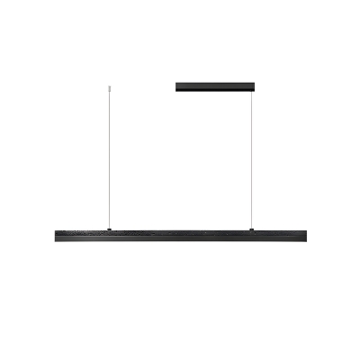 Modern Remote Control Stepless Dimming Loft Island Pendant Light in Black with Metal Shade