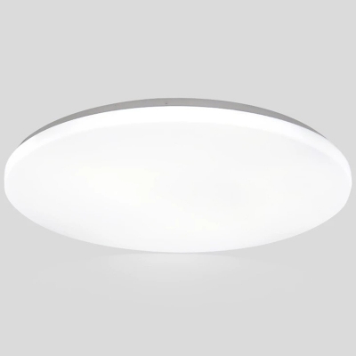 White Modern Metal LED Bulb Close  To Ceiling Light with Acrylic Shade for Residential Use
