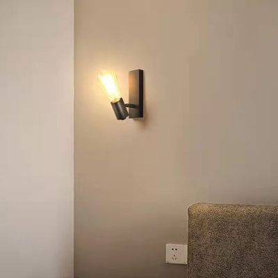 Eye-Catching Industrial Style Black Metal Wall Sconce with LED/Incandescent/Fluorescent Lighting