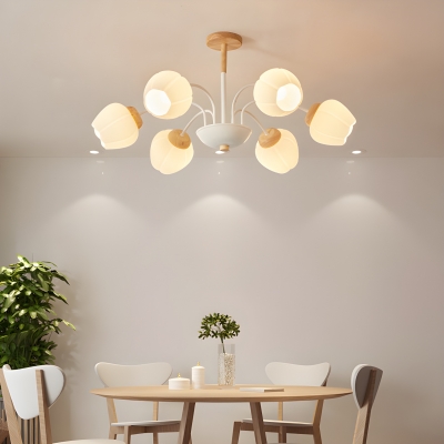 Metal Downlight Modern Ceiling Light with White Glass Shade and LED Light Source