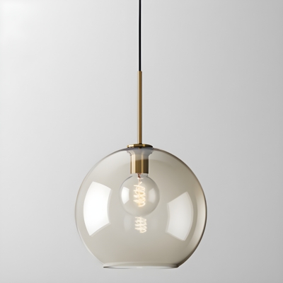 Modern 1-Light Glass Pendant with Adjustable Hanging Length for Easy Assembly