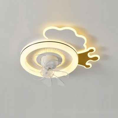 Modern Ceiling Fan with Remote Control Stepless Dimming in Various Colors