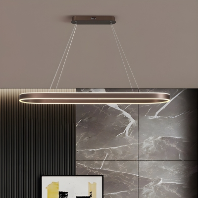 Modern LED Island Light with Adjustable Hanging Length and Silica Gel Shade