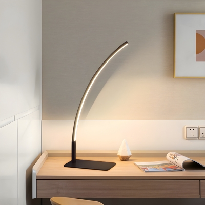 Modern Metal Table Lamp with Ambient Iron Shade and LED Bulb for 3 Color Light