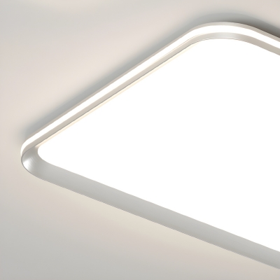 Modern Rectangular LED Flush Mount Ceiling Light in Metal with Aluminum Shade for Residential Use