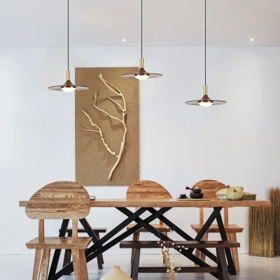 Modern Walnut Wood Pendant with Acrylic Shade and LED Bulbs - Hanging Light with Adjustable Length