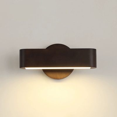 Modern Wood 1-Light LED Wall Lamp with Ambient White Acrylic Shade
