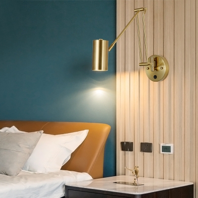 Unique Contemporary 1-Light Modern Bi-pin Wall Sconce with Downward Iron Shade