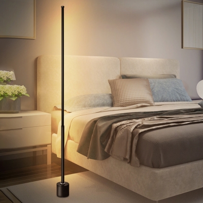 Black Acrylic LED Floor Lamps with Warm Light for Modern Residential Use