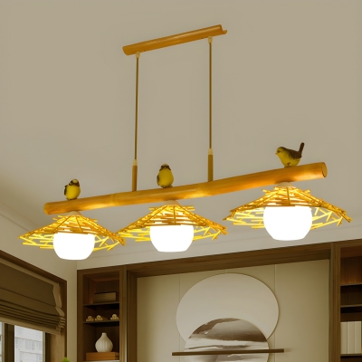 Contemporary Yellow Island Pendant with Adjustable Hanging Length