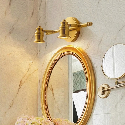 Elegant Gold Vanity Light Fixture with Integrated LED and Modern Metal Design