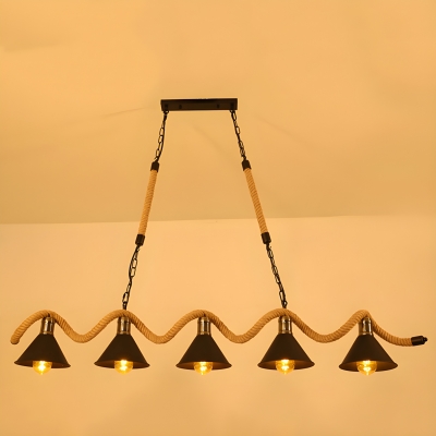Industrial Metal Island Pendant with Adjustable Hanging Length