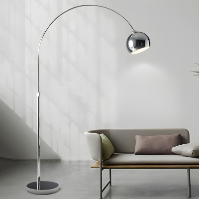 Modern Arc Floor Lamp with Remote Control and Adjustable Height