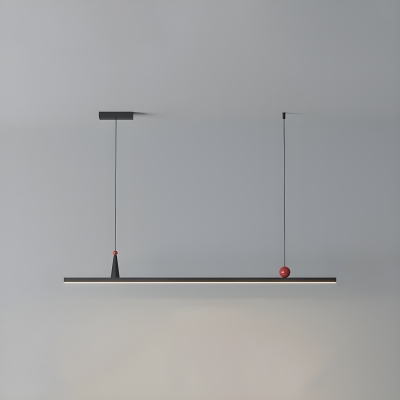 Modern Black 1-Light Island Light with Adjustable Hanging Length and Acrylic Shade