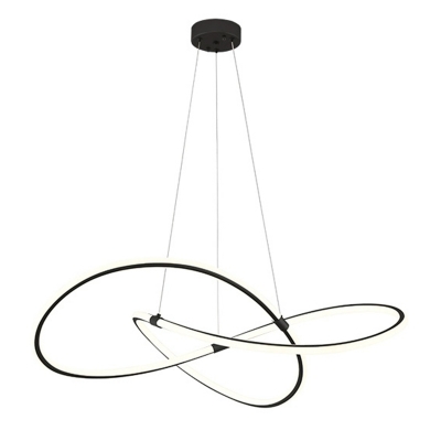 Modern Black Linear Chandelier with Remote Control Stepless Dimming for a Customized Ambience