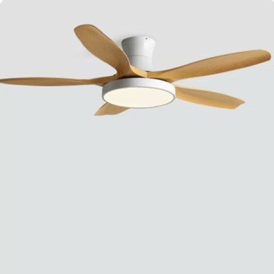 Modern Ceiling Fan with LED Light and 5 ABS Blades for Living Room