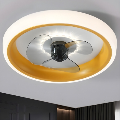 Modern Ceiling Fan with Stepless Dimming Remote Control and LED Light