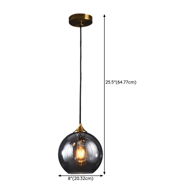 Modern Clear Glass Pendant Light with Adjustable Cord and E26/E27 Bulb Base