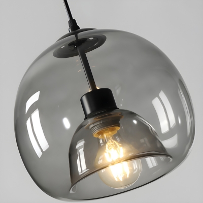 Modern Clear Glass Pendant Light with Adjustable Hanging Length for 35-40 Women