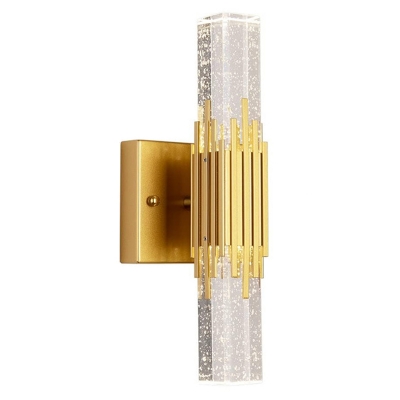 Modern Crystal 2-Light Hardwired Wall Sconce with Clear Crystal Up & Down Shades