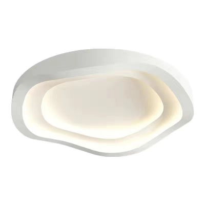 Modern Flush Mount Ceiling Light with Dimmable LED Bulb, Ivory Cream Iron Shade