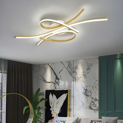 Modern Flush Mount Ceiling Light with Remote Control Dimming and Silica Gel Ambient Shade