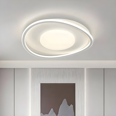 Modern Metal Flush Mount Ceiling Light with Silica Gel Shade - Warm/White/Neutral Dimmable Lighting