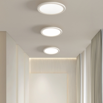 Modern Metal LED Bulb Flush Mount Ceiling Light with 3 Color Light Option and White Acrylic Shade