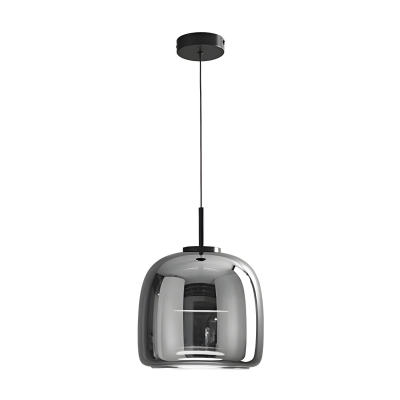 Modern Metal Pendant with Clear Glass Shade and Adjustable Hanging Length for Residential Use