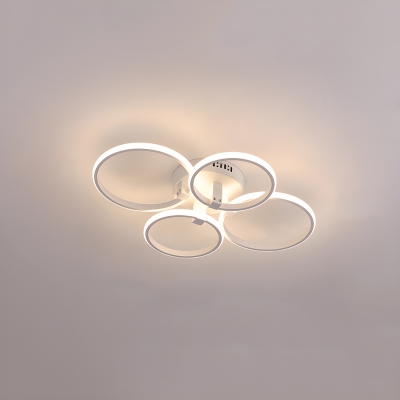 Semi-Flush Mount Modern LED Ceiling Light with Remote Control Stepless Dimming