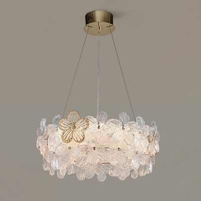 Elegant Gold LED Chandelier with Clear Crystal Embellishments and Adjustable Length