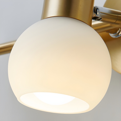 Elegant Gold Metal Vanity Light Fixture with White Glass Shade and Energy-efficient LED Bulbs