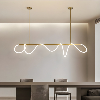 Elegant LED Island Light for Modern Including Silica Gel Shade