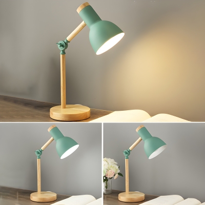 Elegant Metal Modern Table Lamp with LED Light and Iron Shade