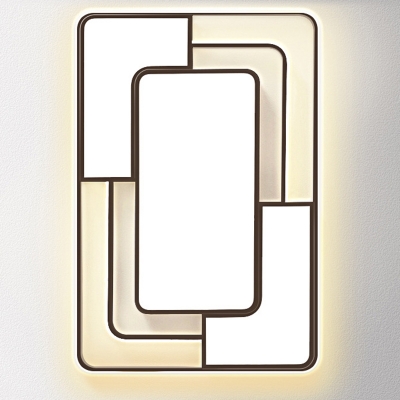 Gold Flush Mount Ceiling Light with 3 Color Light LED Bulbs, Modern Style, Acrylic Shade