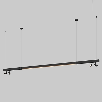 Modern Black Island Lighting Fixture with Adjustable Hanging Length