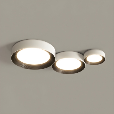 Modern LED Flush Mount Ceiling Light in White with Ambient Acrylic Shade