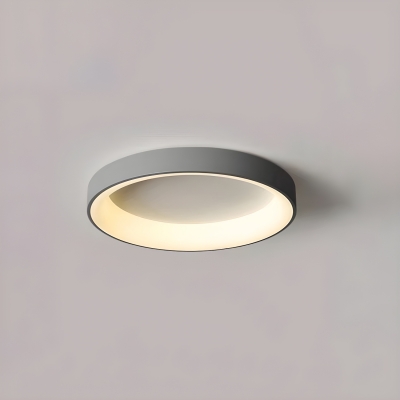 Modern LED Flush Mount Ceiling Light with White Acrylic Shade and 3 Color Light