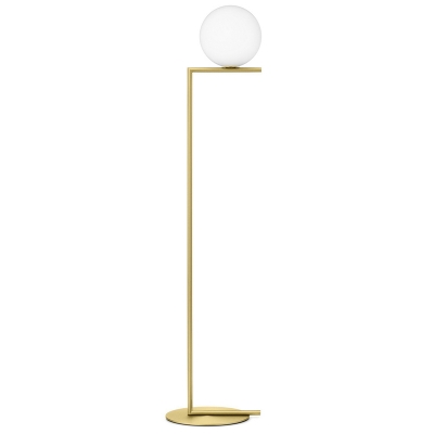 Modern Metal Floor Lamp with Glass Shade and Ambient Lighting - Perfect for Contemporary Home Decor
