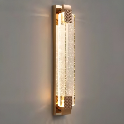 Modern Wall Sconce with Crystal Shade and LED, Hardwired 1-Light Metal Lamp