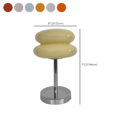 Sleek Silver Modern Table Lamp with Ambient Glass Shade & Rocker Switch