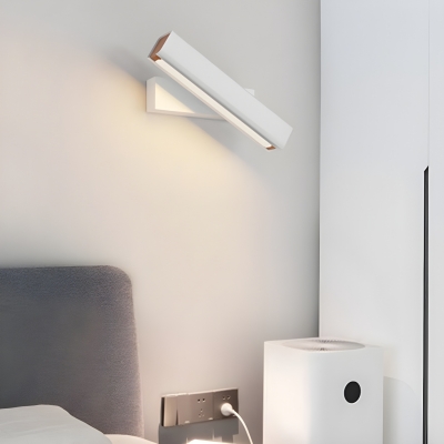 Contemporary Hardwired Metal Wall Sconce with Acrylic Shade, Ambient Lighting