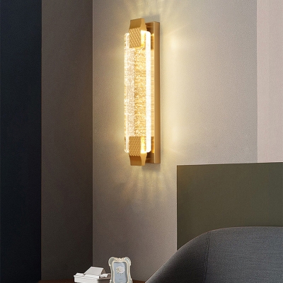 Elegant Crystal Clear Shade 1-Light LED Wall Lamp for Modern Home Use